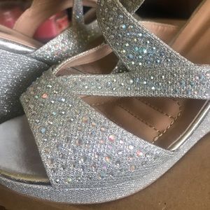 Silver Wedge heels